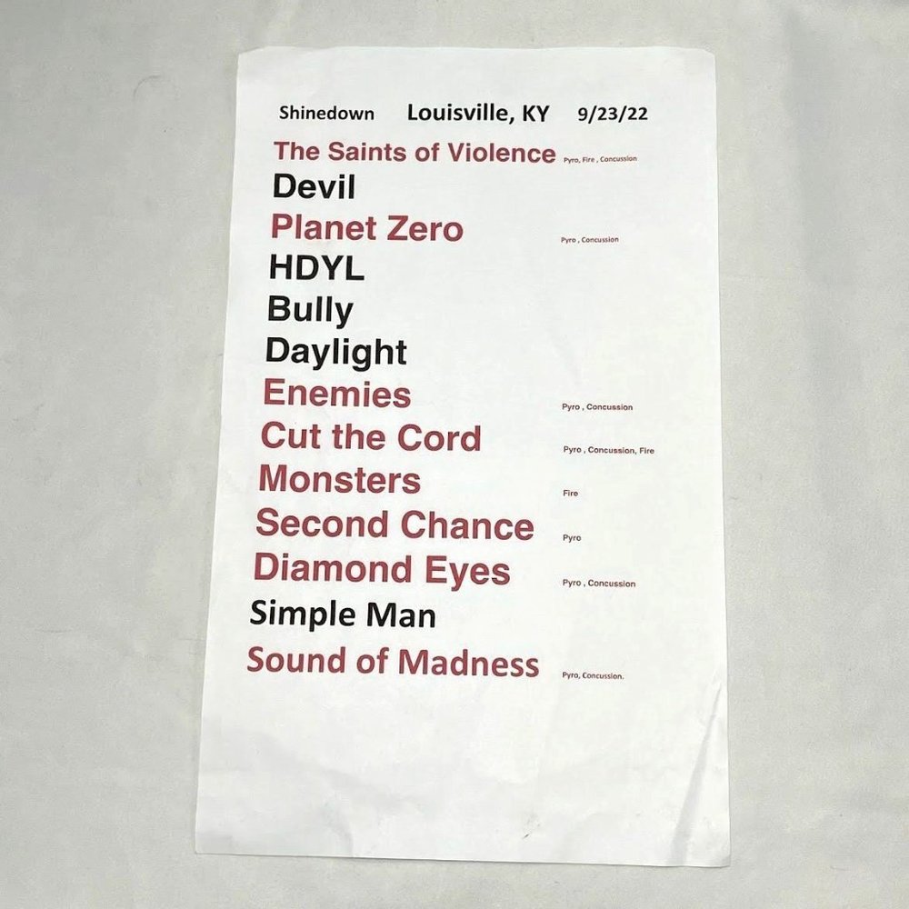 2022 Shinedown Set List from Louder than Life